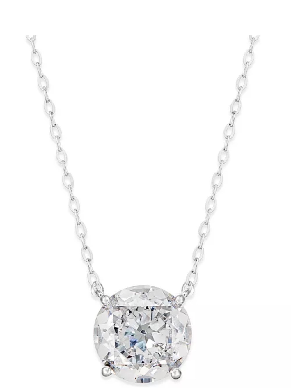 Eliot Danori Round Clear Crystal Pendant Necklace in Silver